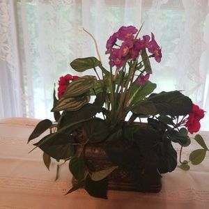 Small faux flower arrangement